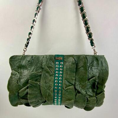 This Green Leather Be&D bag is available for purchase on https://scavengersparadiseestatesales.com    