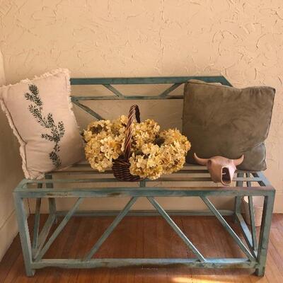 hand crafted metal bench - southwestern style