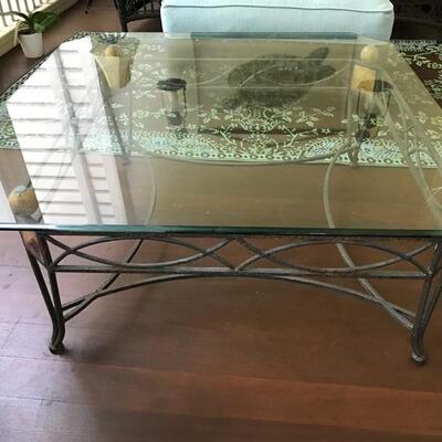 Glass and metal coffee table $285
40 X 40 X 17