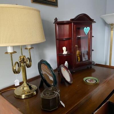 Vintage Alsy brass Bouillotte French horn lamp