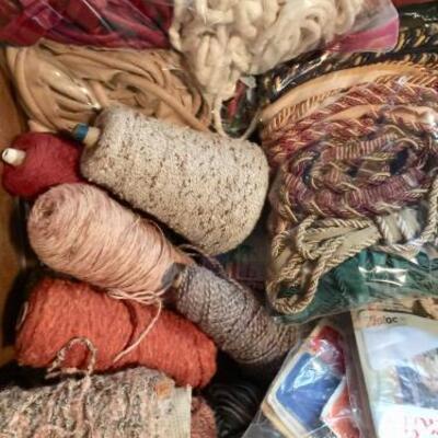 Lot 059-DR: Box of Yarn & Craft Materials