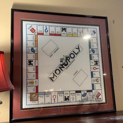 Amazing framed monopoly board cross stitch 