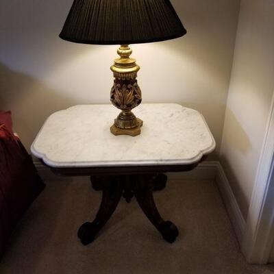 Antique Marble Top Side Table. $75. 31x22x21.5