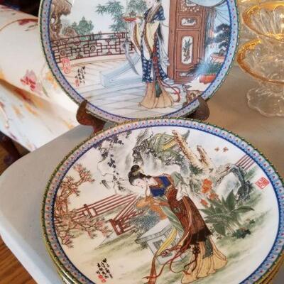 Vintage 1988 Porcelain Japanese Collector's plates Set of 6 $65