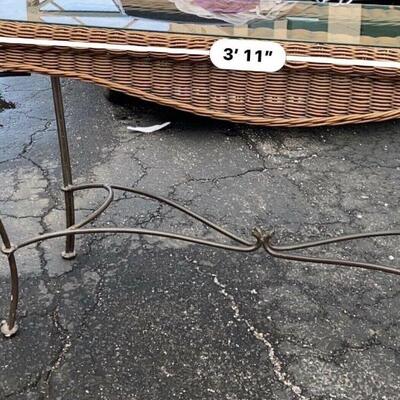 https://www.ebay.com/itm/124447851083	LAN9715: Wicker, Metal And Glass Mid Century Ish Hall / Sofa Table Local Pickup		 Buy-it-Now...