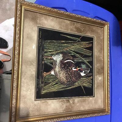 https://www.ebay.com/itm/124432185899	LAR0051 Duck with Tall Grass Framed Print Jeannie Nahra Pickup Only ( 18.25