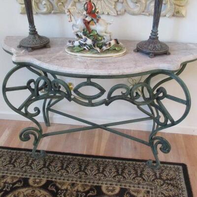 Marble Top Entry Table 