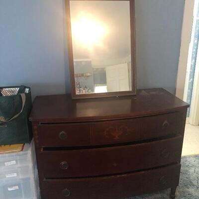 Mahogany dresser and mirror 95.00