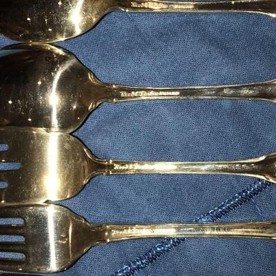 Reed & Barton Sterling -will be sold separately as ;                                              A service for 10  Dinner & salad fork...