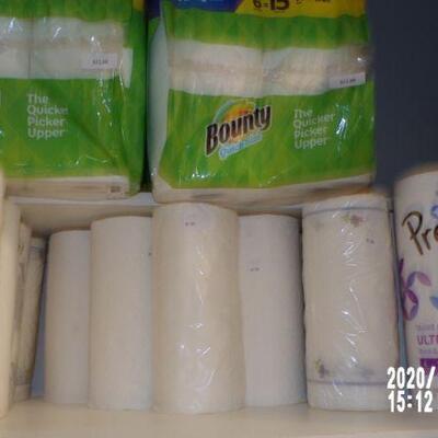 paper towels, toilet paper