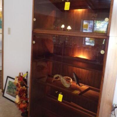 2 piece lighted cabinet