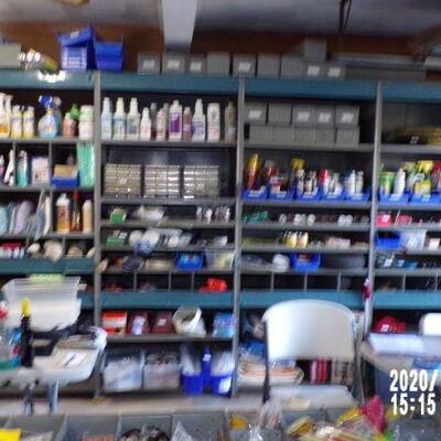 lots of garage items and cleaning supplies