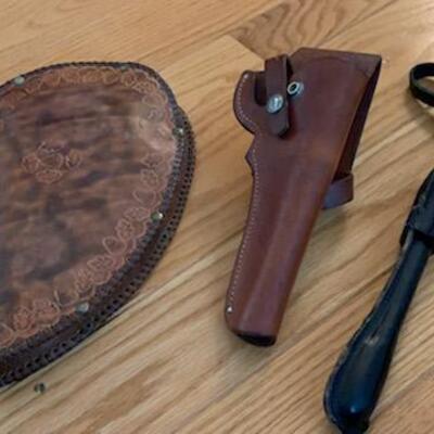 Leather holsters (No guns) and blackjack