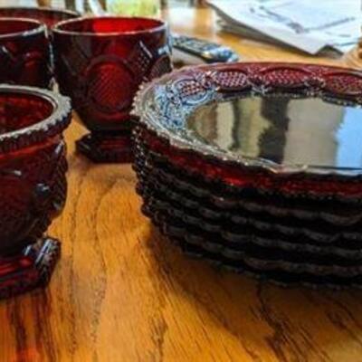 Vintage Avon Cape Cod Ruby Red glassware