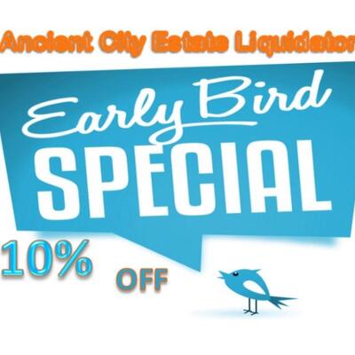 Our early bird special is on Friday and Saturday only between 8am & 9am
