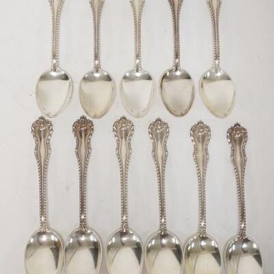1018	SET OF 11 STERLING SILVER TEASPOONS, 6 IN LONG, 10.725 TROY OZ	200	300	180	PLEASE PAY ATTENTION FOR DAILY ADDITIONS TO THIS SALE....
