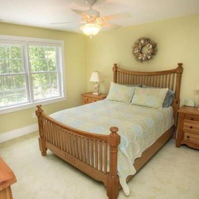 SOLD
$1225 QUEEN Pine Bedroom Set
Queen Bed Headboard/Footboard Railings 
Dresser
Mirror
2- Nightstands 