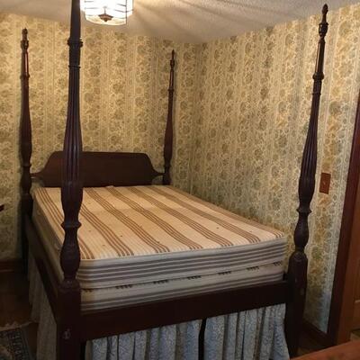 Double wheat four poster bed frame $325