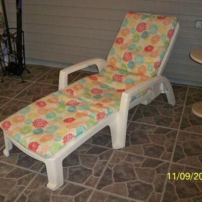Plastic Chaise Lounge with Cushion