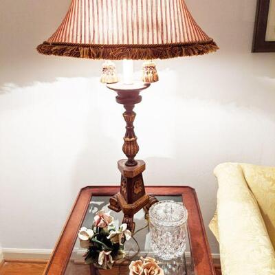 One of a pair of Frederick Cooper Lamps with shades 