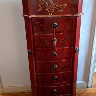 Red jewelry Armoire