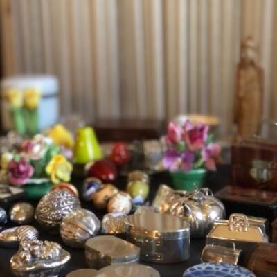 Silver and porcelain boxes