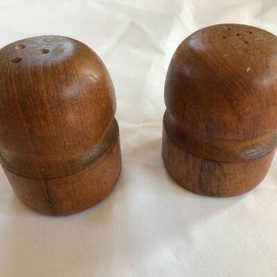 Mid Century Teak Salt and Pepper Shakers