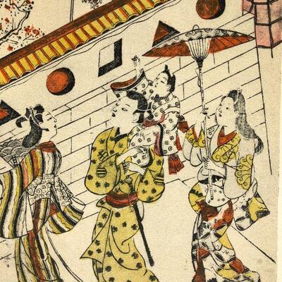 Vintage Japanese Lithograph