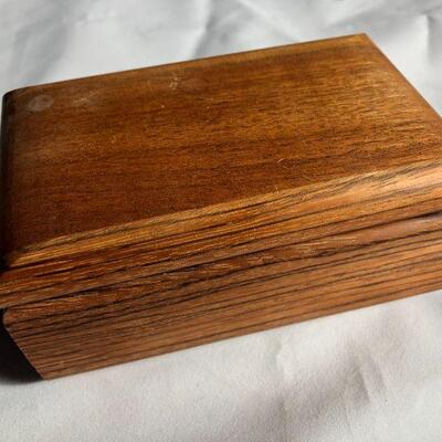 Vintage Rectangular Walnut Stash - Trinket Box