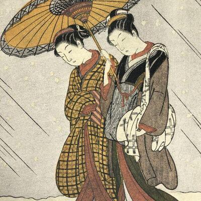 Vintage Japanese Lithograph