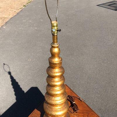 Mid Century Graduated Gold Gild Ceramic Lamp