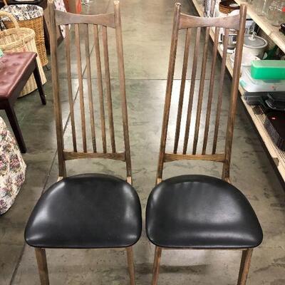 Pair of Mid Century Cathedral Back Dining Chairs