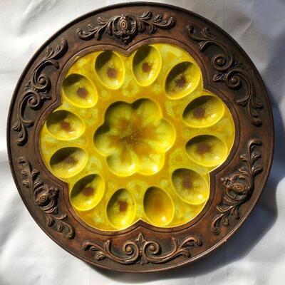 Mid Century Treasure Craft Ceramic Egg Tray