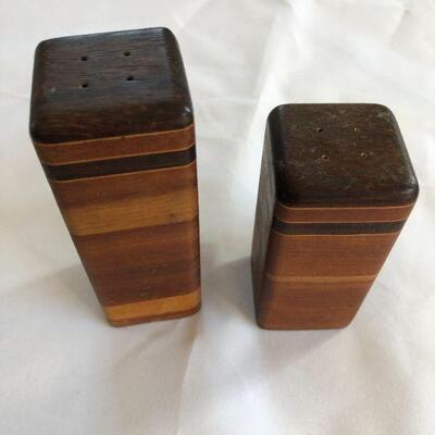 Vintage Wood Salt and Pepper Shakers