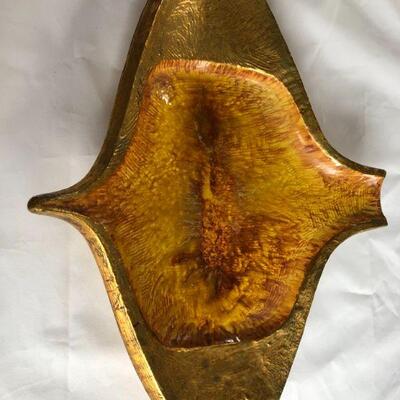 Large Mid Century California Ceramic Yellow Oblong Platter