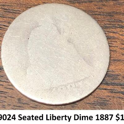 LAR9023 Seated Liberty Dime 1884 Uniface