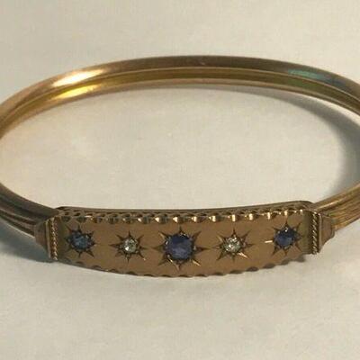 https://www.ebay.com/itm/124334439259	WL122 GOLD BRACELET STAMPED 901 WITH DIAMONDS AND SAPPHIRES 		 Buy-it-Now 	 $500.00 
