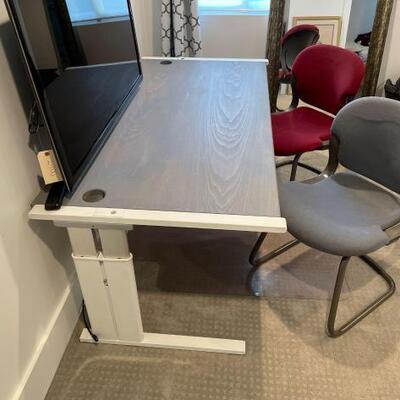 2402	

Desk With 2 Chairs And Office Chair Mat
Desk 68”x34”x27” Seat Height 17”