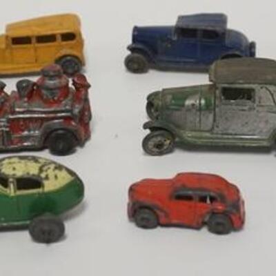 1032	TEN METAL SMALL CARS ONE IS MARKED TOOTSIE TOYS LONGEST IS 3 IN 	40	80	10	PLEASE PAY ATTENTION FOR DAILY ADDITIONS TO THIS SALE....