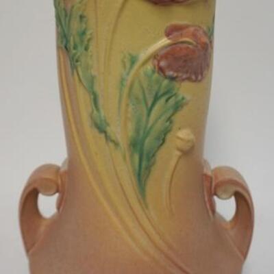 1002	LARGE PINK ROSEVILLE POPPY VASE, 15 1/4 IN HIGH	100	200	50	PLEASE PAY ATTENTION FOR DAILY ADDITIONS TO THIS SALE. PARTIAL UPLOADS...