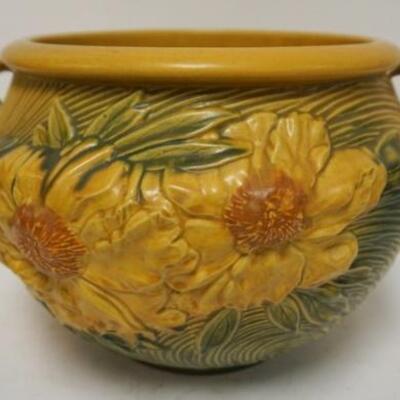 1010	ROSEVILLE LARGE YELLOW JARDINIERE, 14 1/2 IN ACROSS THE HANDLES, 10 IN HIGH	100	200	50	PLEASE PAY ATTENTION FOR DAILY ADDITIONS TO...