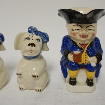 1011	CERAMIC LOT-SHAWNEE SALT & PEPPER  SHAKERS & 2 CHARACTER JUGS, TALLEST IS 6 3/4 IN	50	100	20	PLEASE PAY ATTENTION FOR DAILY...