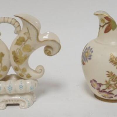 1091	TWO PIECES OF HAND PAINTED PORCELAIN TALLEST IS 6 3/4 IN 	50	100	20	PLEASE PAY ATTENTION FOR DAILY ADDITIONS TO THIS SALE. PARTIAL...