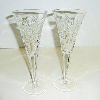 Waterford signed flutes PAIR