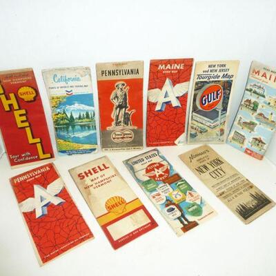 Lot older gas station maps