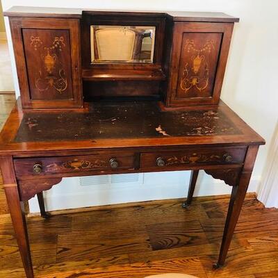 Antique Leather topped writing desk/vanity