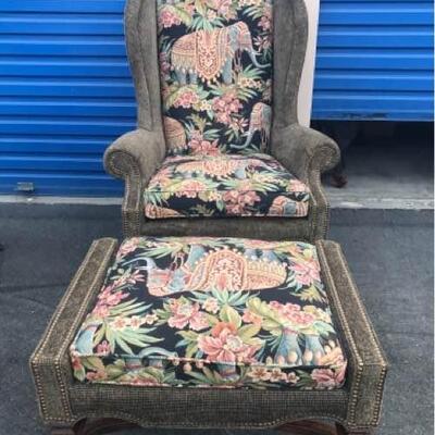 Unique Arm Chair and Ottoman