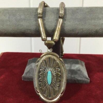 Silver and turquoise medallion 