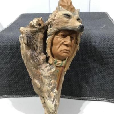 Lone wolf chief carving