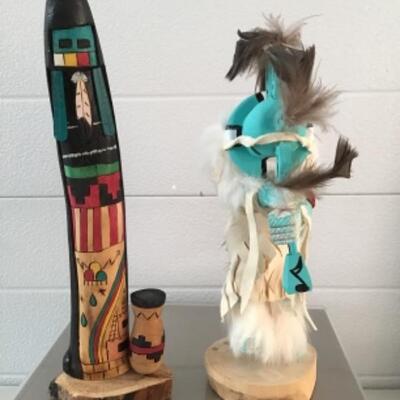 Rain and kokopelli kachina doll 